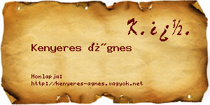 Kenyeres Ágnes névjegykártya